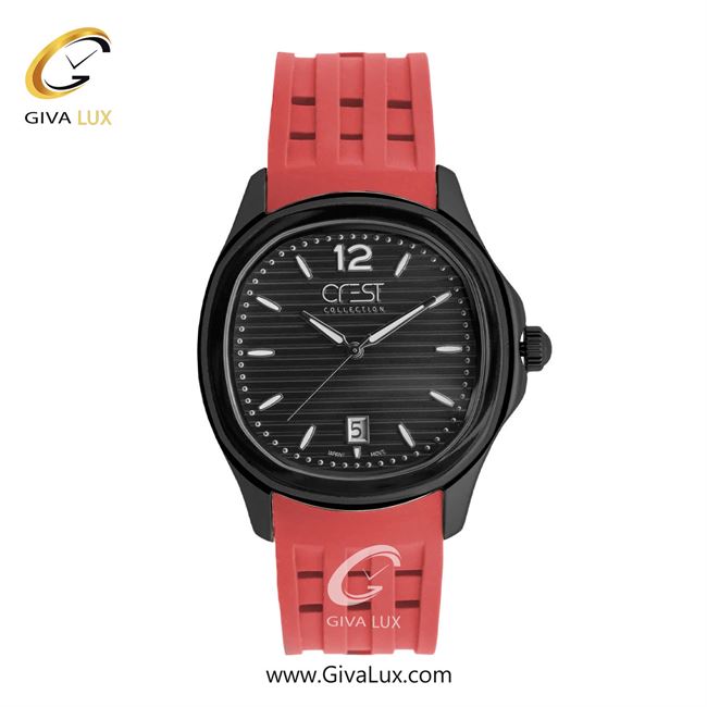 ساعت مچی اورجینال مردانه کرست مشکی | قرمز| مشکی| کد رفرنس  Crest 6300-5