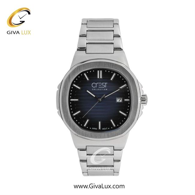 ساعت مچی اورجینال مردانه کرست نقره ای | نقره ای| سرمه ای| کد رفرنس Crest 6302-1