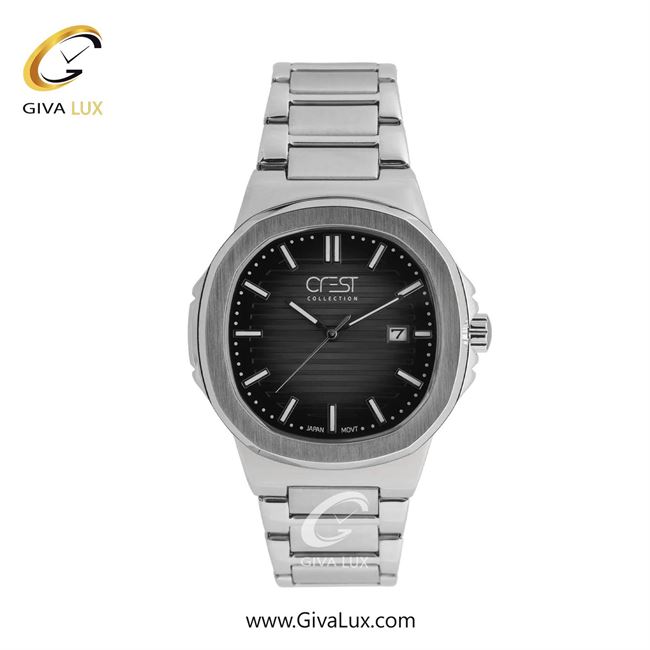 ساعت مچی اورجینال مردانه کرست نقره ای | نقره ای| مشکی| کد رفرنس Crest 6302-2