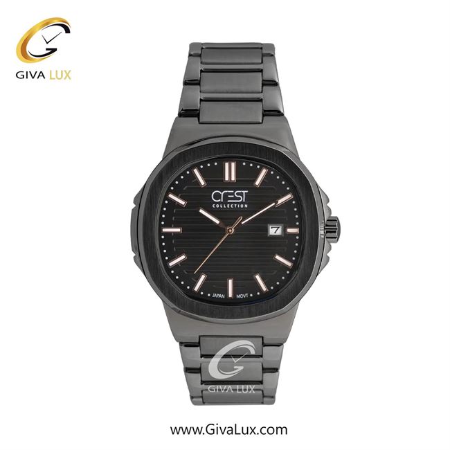 ساعت مچی اورجینال مردانه کرست تیتانیوم | تیتانیوم(زغالی)| مشکی| کد رفرنس Crest 6302-3