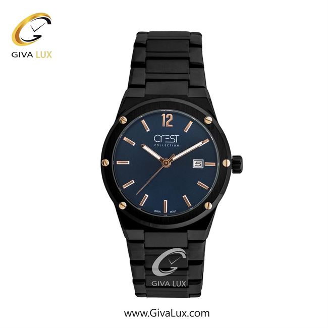 ساعت مچی اورجینال مردانه کرست مشکی | مشکی| سرمه ای| کد رفرنس Crest 6303-3