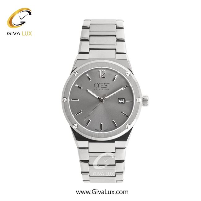 ساعت مچی اورجینال مردانه کرست نقره ای | نقره ای| دودی|تیتانیوم| کد رفرنس Crest 6303-4