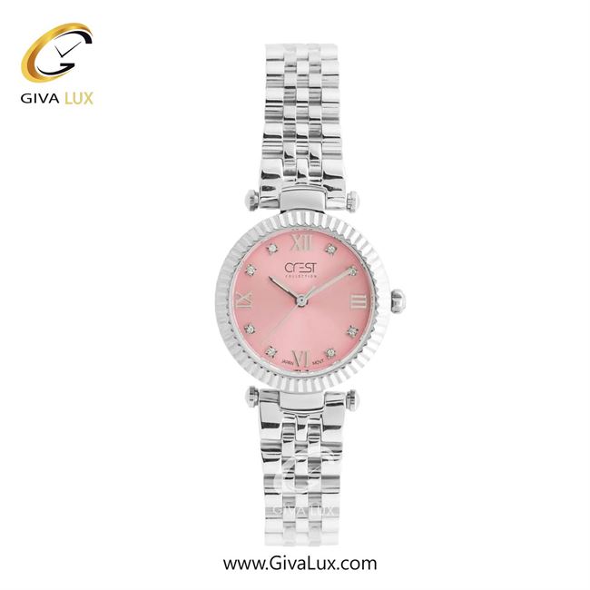 ساعت مچی اورجینال زنانه کرست نقره ای | نقره ای| صورتی| کد رفرنس Crest 6305-5