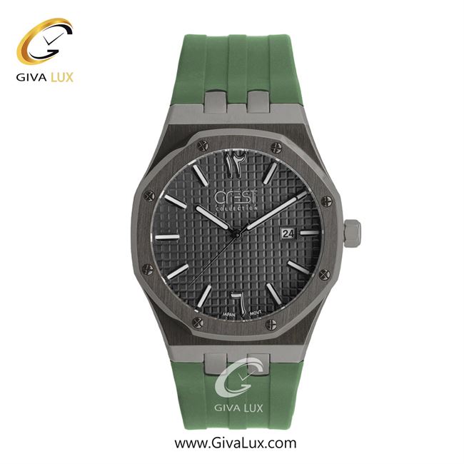 ساعت مچی اورجینال مردانه کرست تیتانیوم | سبز خاکستری| مشکی| کد رفرنس Crest 6314-4