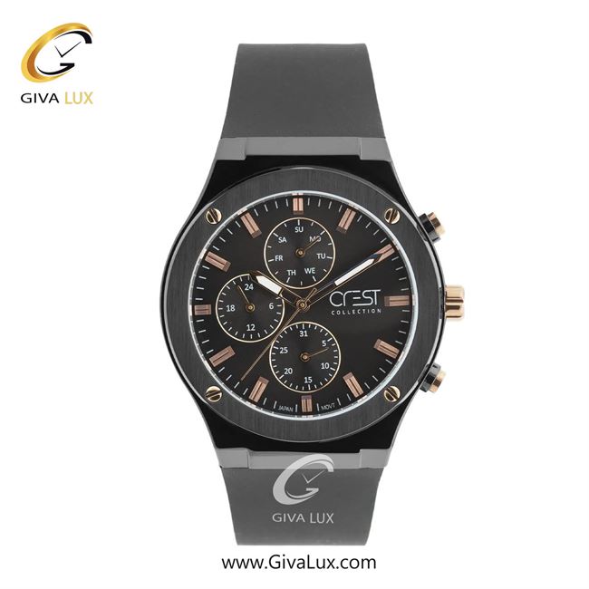 ساعت مچی اورجینال مردانه کرست سه موتوره فول تایم مشکی | مشکی| مشکی| کد رفرنس Crest 6315-1