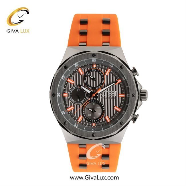 ساعت مچی اورجینال مردانه کرست سه موتوره فول تایم تیتانیوم | نارنجی| دودی|تیتانیوم| کد رفرنس Crest 6316-6