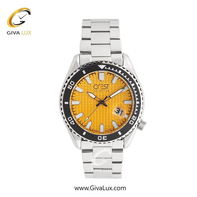 ساعت مچی اورجینال مردانه کرست نقره ای | نقره ای| زرد| کد رفرنس Crest 6318-5
