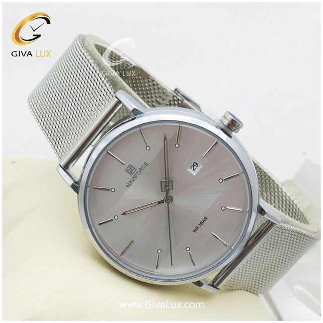 ساعت مچی اورجینال مردانه ناوی فورس|Naviforce|نوی فورس|نیوی فورس نقره ای | نقره ای| نقره ای| کد رفرنس NF3008