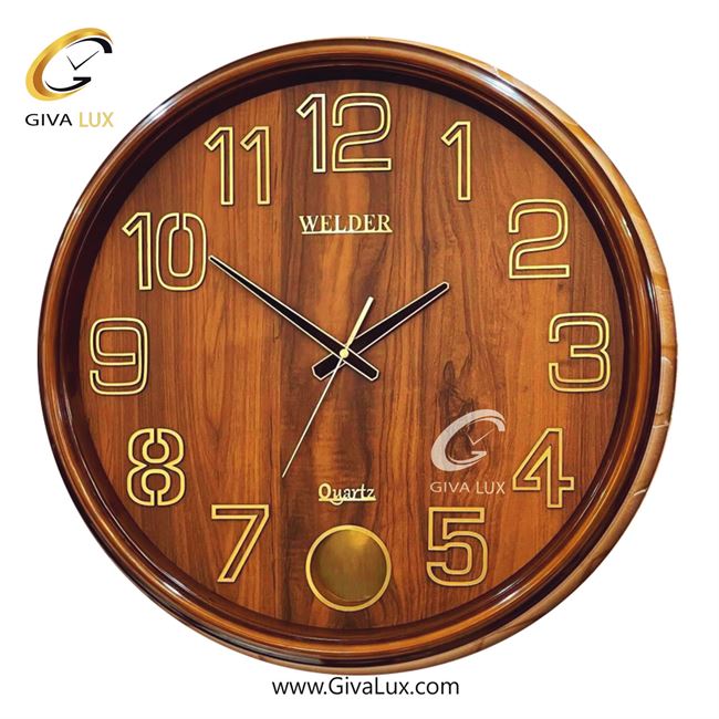ساعت دیواری اورجینال ولدر PVC قهوه ای| کد رفرنس 632