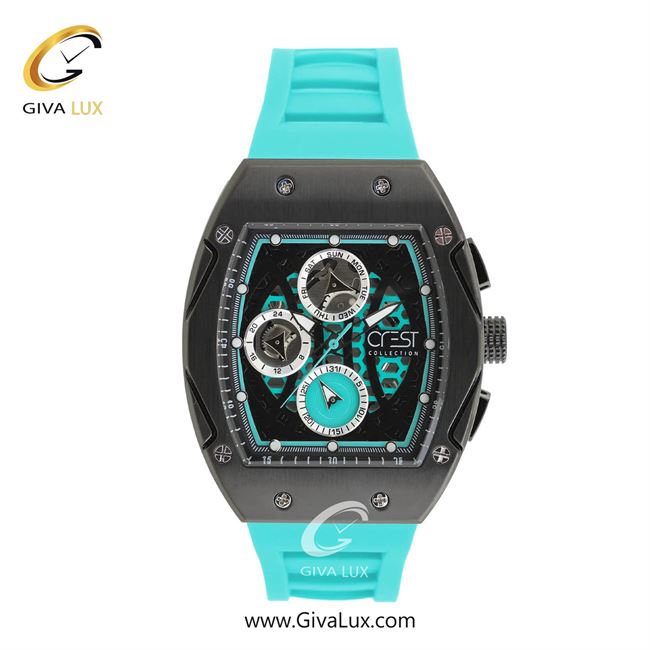 ساعت مچی اورجینال مردانه کرست سه موتوره فول تایم مشکی | آبی| مشکی| کد رفرنس Crest 6320-5