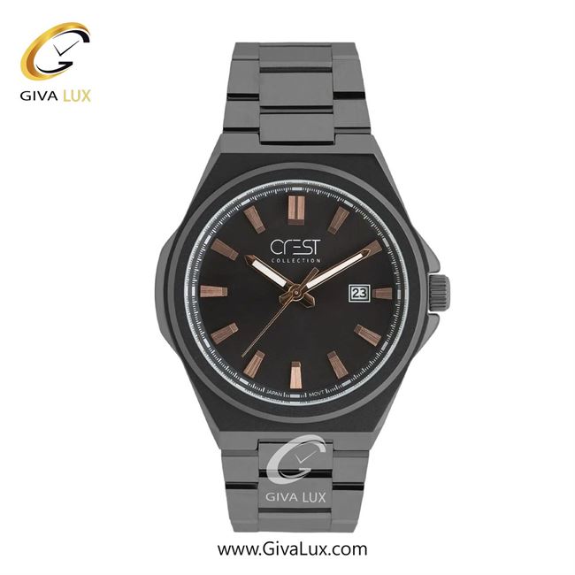 ساعت مچی اورجینال مردانه کرست تیتانیوم | تیتانیوم(زغالی)| مشکی| کد رفرنس Crest 6321-1
