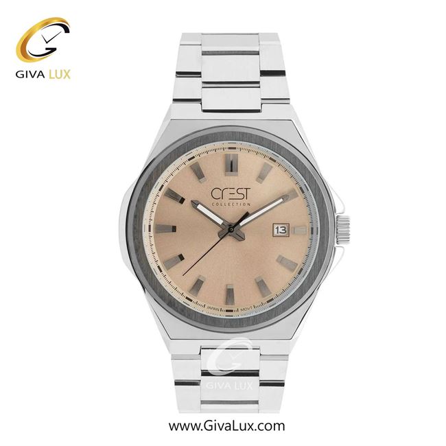 ساعت مچی اورجینال مردانه کرست نقره ای | نقره ای| کرم| کد رفرنس Crest 6321-3