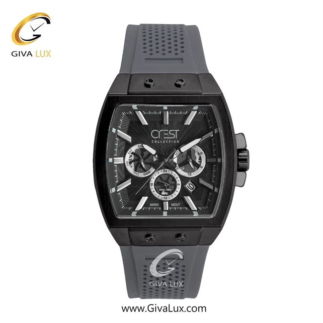 ساعت مچی اورجینال مردانه کرست سه موتوره فول تایم مشکی | طوسی| مشکی| کد رفرنس Crest 6325-5