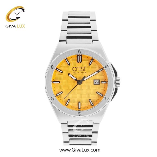 ساعت مچی اورجینال مردانه کرست نقره ای | نقره ای| زرد| کد رفرنس Crest 6328-1