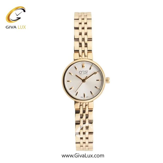ساعت مچی اورجینال زنانه کرست طلایی | طلایی| نقره ای| کد رفرنس Crest 6329-2