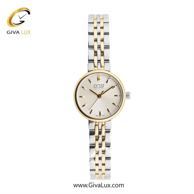 ساعت مچی اورجینال زنانه کرست طلایی | نقره ای-طلایی| نقره ای| کد رفرنس Crest 6329-4