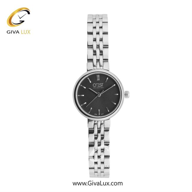 ساعت مچی اورجینال زنانه کرست نقره ای | نقره ای| مشکی| کد رفرنس Crest 6329-7