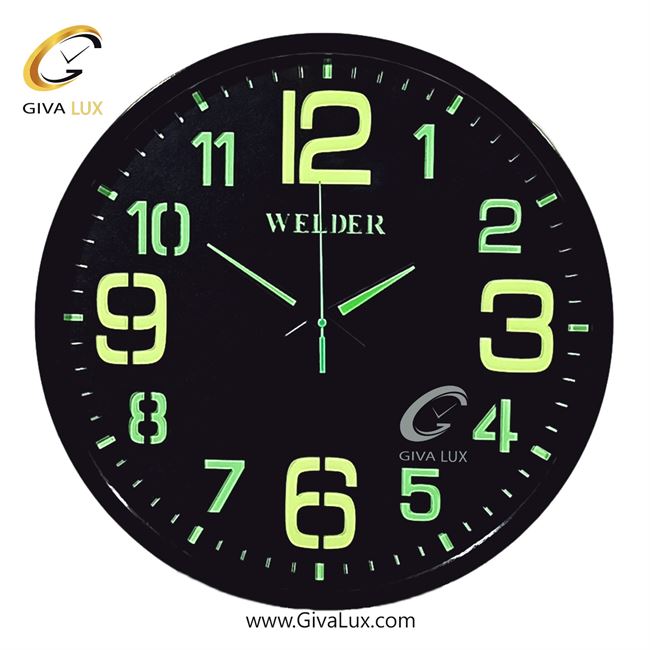 ساعت دیواری اورجینال ولدر PVC مشکی| کد رفرنس 633