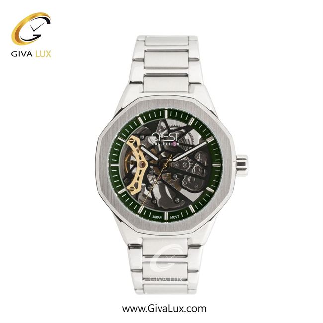 ساعت مچی اورجینال مردانه کرست نقره ای | نقره ای| سبز یشمی تیره| کد رفرنس Crest 6331-4