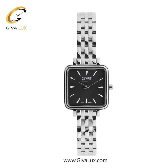 ساعت مچی اورجینال زنانه کرست نقره ای | نقره ای| مشکی| کد رفرنس Crest 6332-6