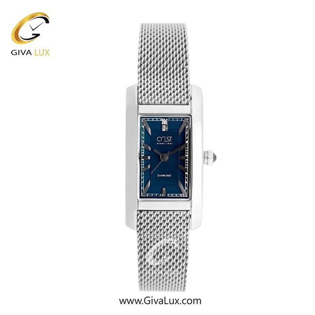 ساعت مچی اورجینال زنانه کرست نقره ای | نقره ای| سرمه ای| کد رفرنس Crest 6337-5