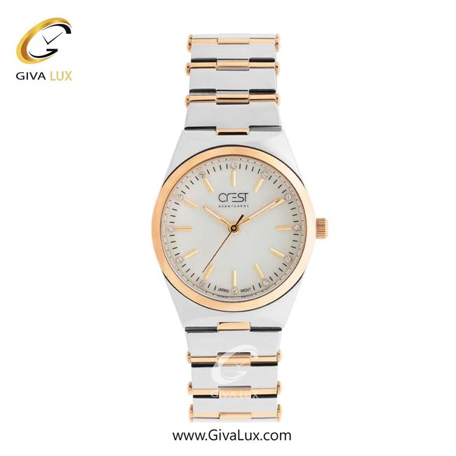 ساعت مچی اورجینال زنانه کرست رزگلد-نقره ای | رزگلد-نقره ای| سفید| کد رفرنس Crest 6338-2