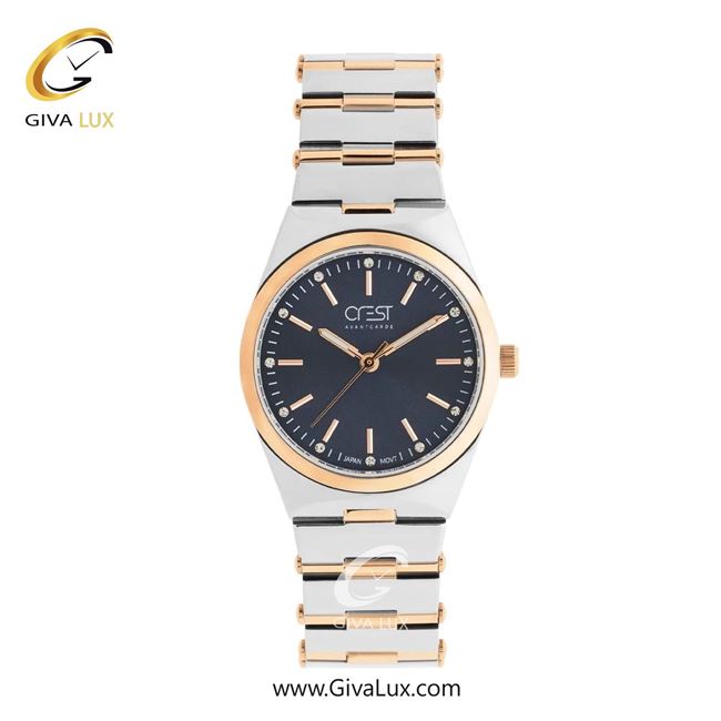 ساعت مچی اورجینال زنانه کرست نقره ای-رزگلد | رزگلد-نقره ای| سرمه ای| کد رفرنس Crest 6338-4