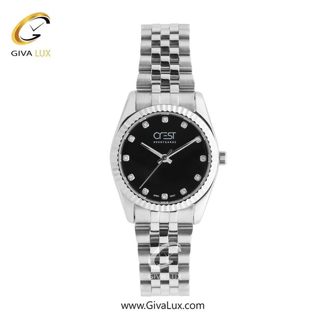 ساعت مچی اورجینال زنانه کرست نقره ای | نقره ای| مشکی| کد رفرنس Crest 6339-1