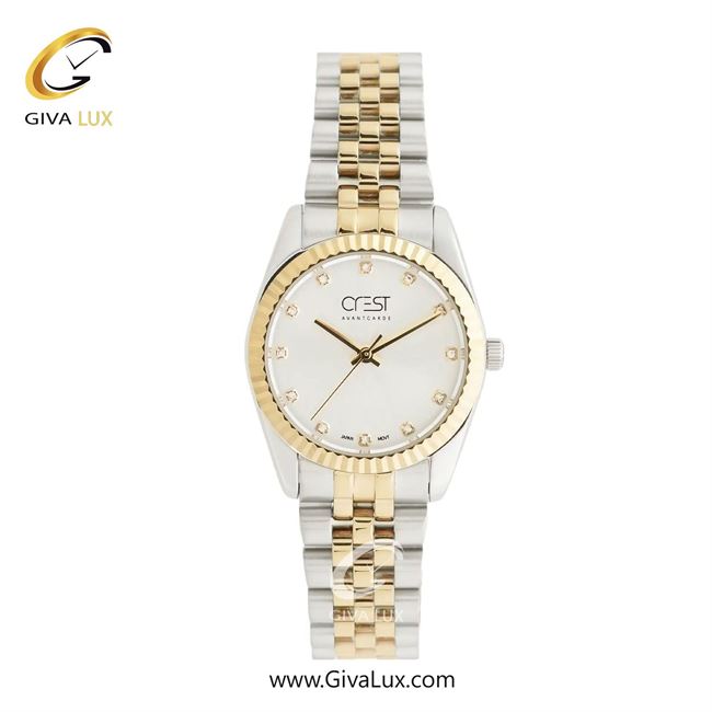 ساعت مچی اورجینال زنانه کرست طلایی | نقره ای-طلایی| سفید| کد رفرنس Crest 6339-2