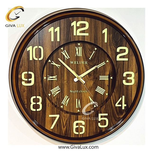ساعت دیواری اورجینال ولدر PVC قهوه ای| کد رفرنس 634