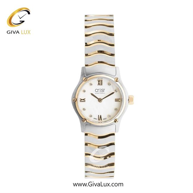 ساعت مچی اورجینال زنانه کرست نقره ای-طلایی | طلایی-نقره ای| سفید| کد رفرنس Crest 6342-3