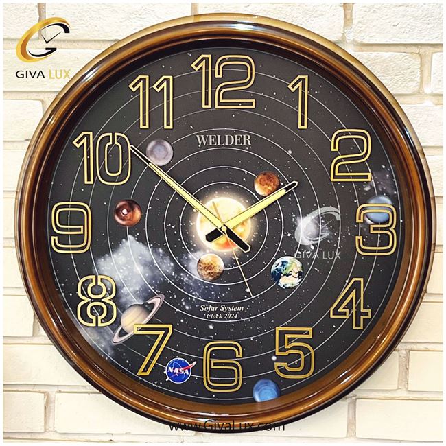 ساعت دیواری اورجینال ولدر PVC عسلی| کد رفرنس 635