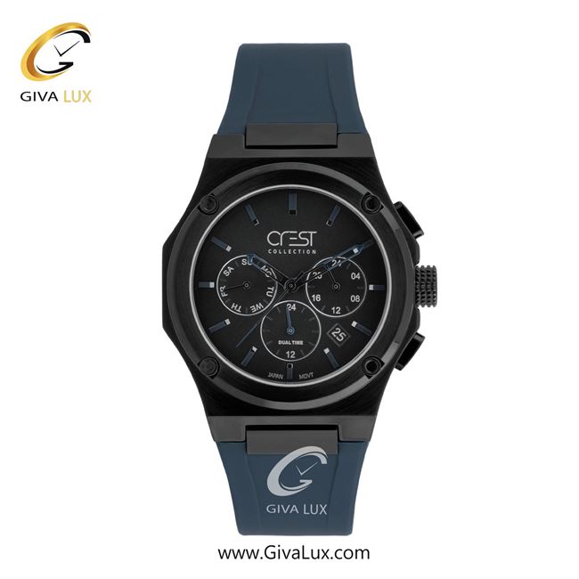 ساعت مچی اورجینال مردانه کرست | Crest  مشکی-تیتانیوم | سرمه ای| دودی|تیتانیوم| کد رفرنس Crest 6351-1