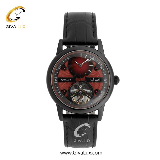 ساعت مچی اورجینال مردانه کرست | Crest دو موتوره زیر ثانیه مشکی | مشکی| قرمز| کد رفرنس Crest 6366-2