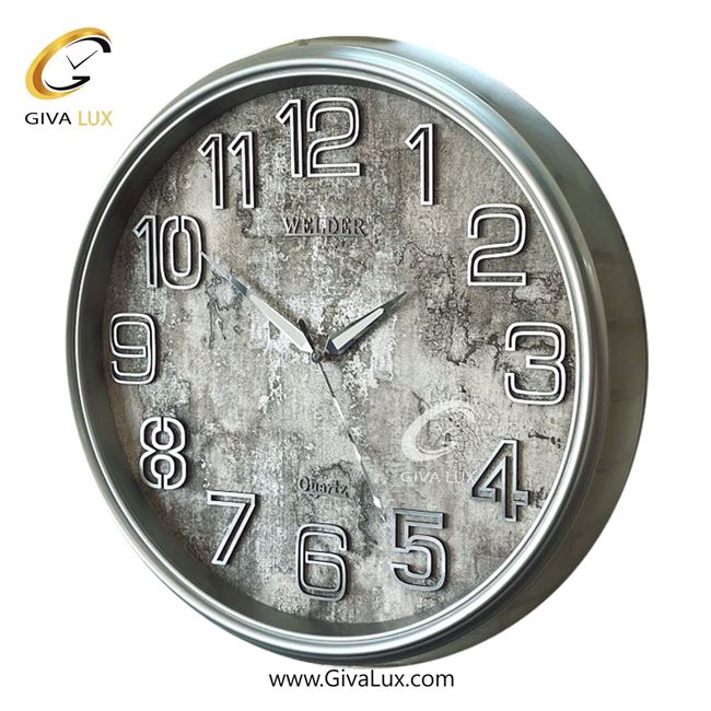 ساعت دیواری اورجینال ولدر PVC طوسی| کد رفرنس 637