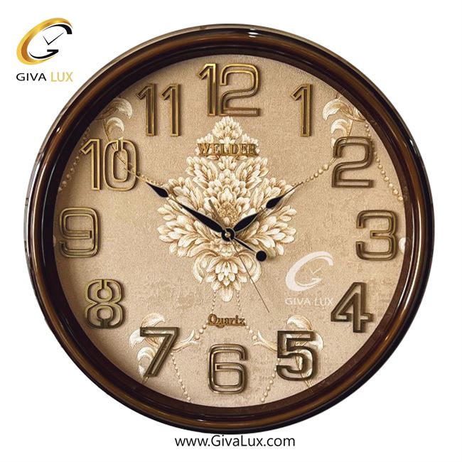 ساعت دیواری اورجینال ولدر PVC قهوه ای| کد رفرنس 637