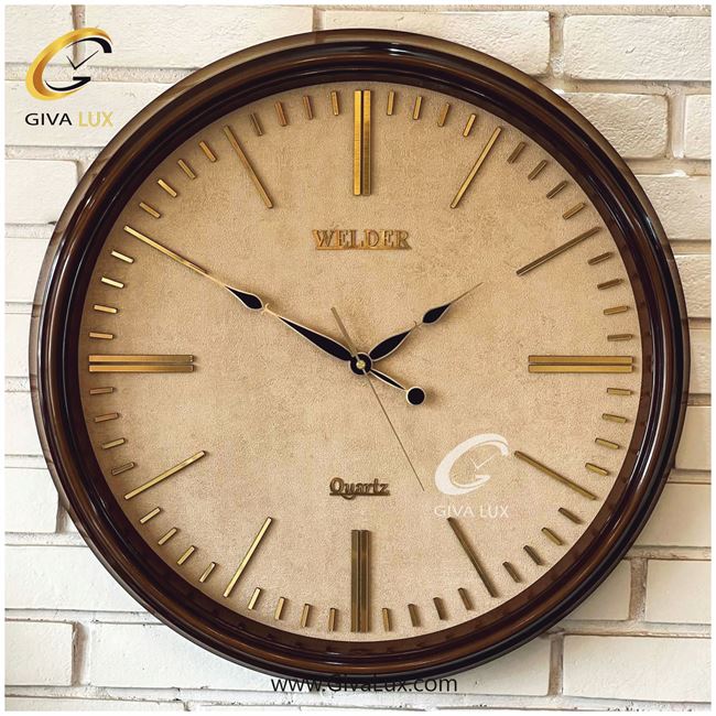 ساعت دیواری اورجینال ولدر PVC قهوه ای| کد رفرنس 638