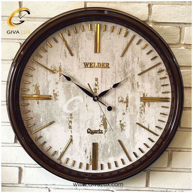 ساعت دیواری اورجینال ولدر PVC قهوه ای| کد رفرنس 638