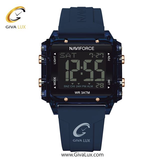 ساعت مچی اورجینال اسپرت-مردانه-زنانه ناوی فورس|Naviforce|نوی فورس|نیوی فورس آبی کاربنی | آبی کاربنی| مشکی| کد رفرنس NF7101 BE/BE