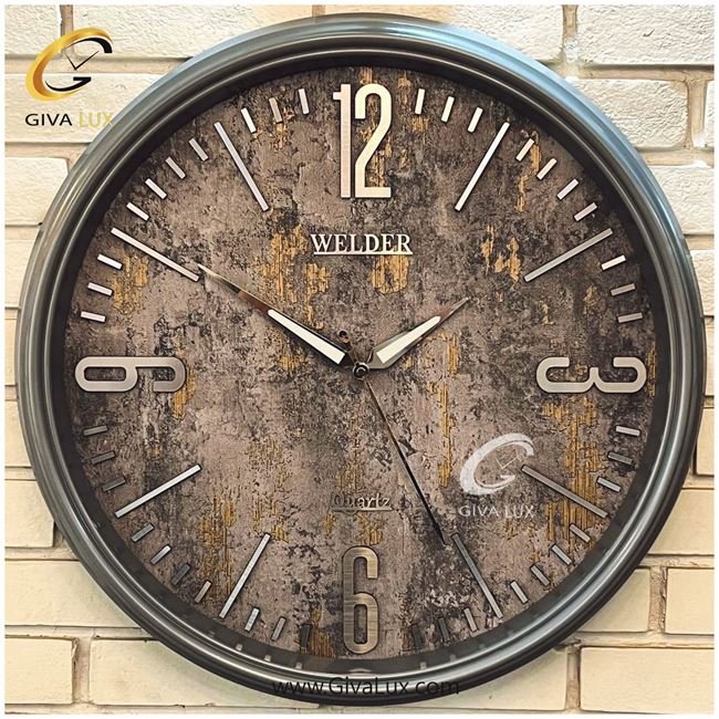 ساعت دیواری اورجینال ولدر PVC طوسی| کد رفرنس 639