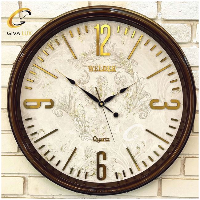 ساعت دیواری اورجینال ولدر PVC قهوه ای| کد رفرنس 639