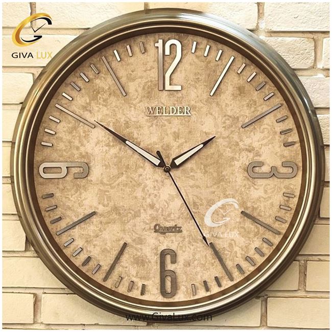 ساعت دیواری اورجینال ولدر PVC طلایی| کد رفرنس 639