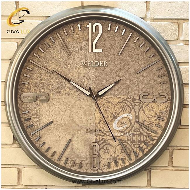 ساعت دیواری اورجینال ولدر PVC نقره ای| کد رفرنس 639