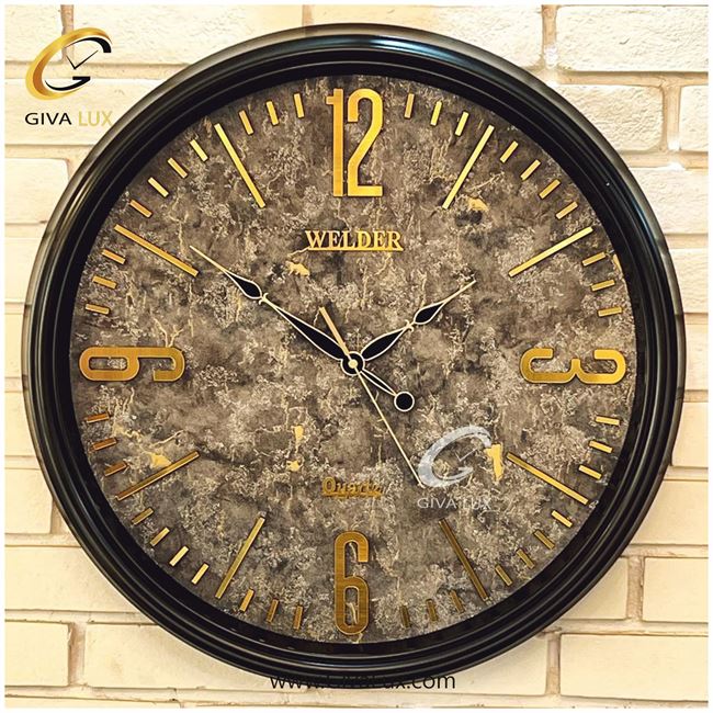 ساعت دیواری اورجینال ولدر PVC مشکی| کد رفرنس 639