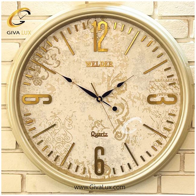 ساعت دیواری اورجینال ولدر PVC کرم| کد رفرنس 639
