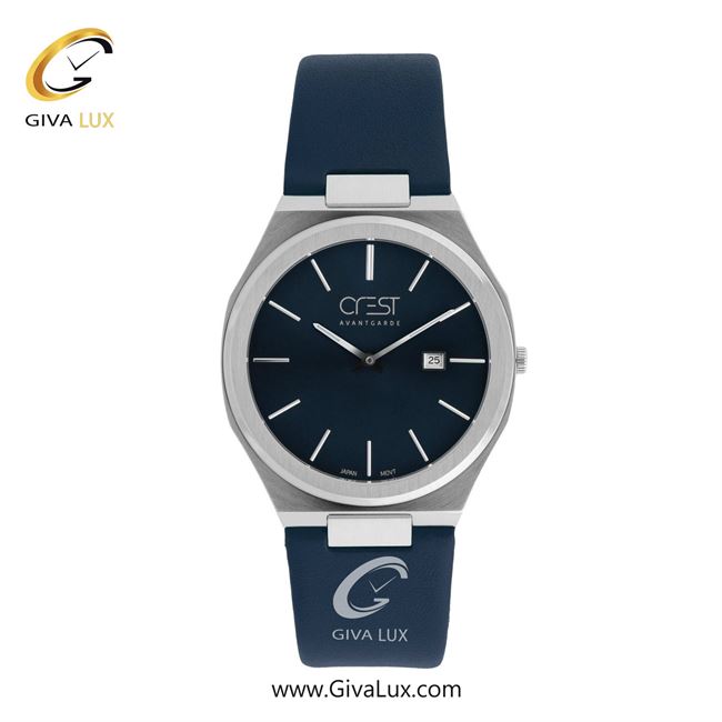 ساعت مچی اورجینال مردانه کرست | Crest  نقره ای | سرمه ای| سرمه ای| کد رفرنس Crest 6399-3