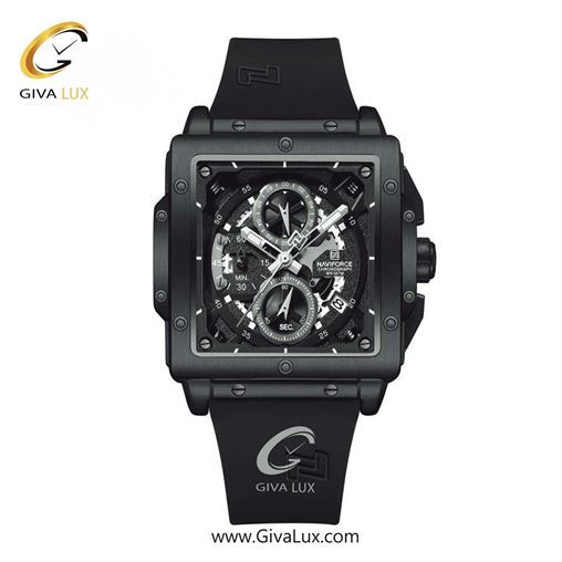 ساعت مچی اورجینال مردانه ناوی فورس|Naviforce|نوی فورس|نیوی فورس سه موتوره کرنوگراف مشکی | مشکی| مشکی| کد رفرنس NF8064
