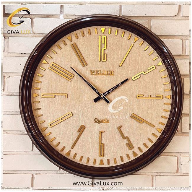 ساعت دیواری اورجینال ولدر PVC قهوه ای| کد رفرنس 642