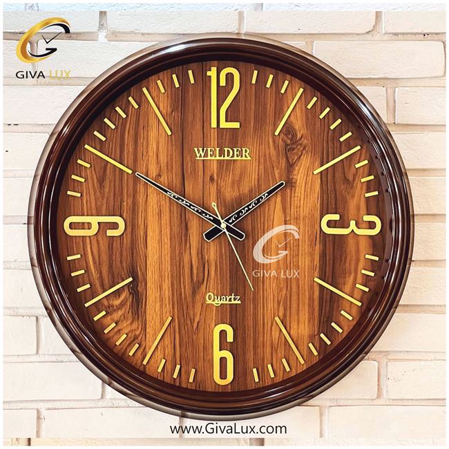 ساعت دیواری اورجینال ولدر PVC قهوه ای| کد رفرنس 643