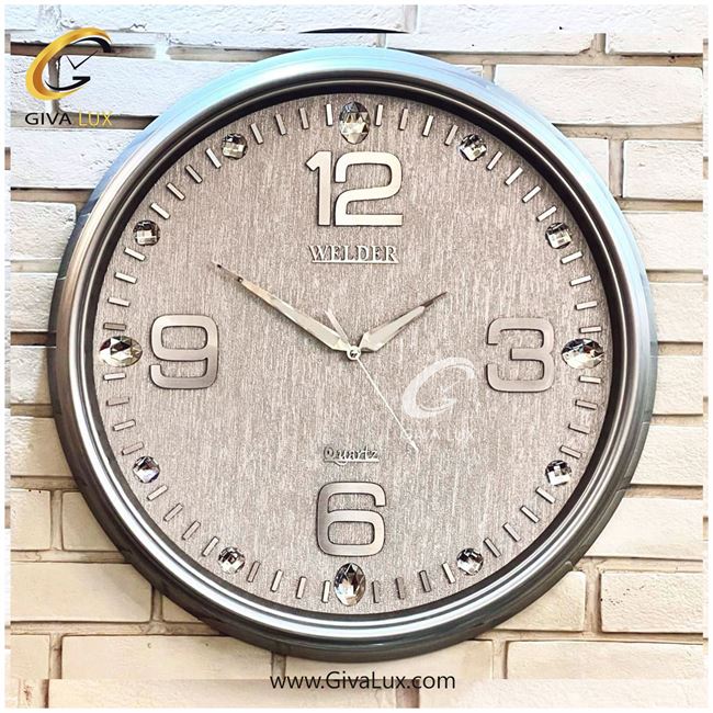 ساعت دیواری اورجینال ولدر PVC نقره ای| کد رفرنس 644